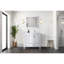 Meuble-lavabo blanc 36 po X P 22 po D, décalé à droite et plateau en quartz blanc-117978929