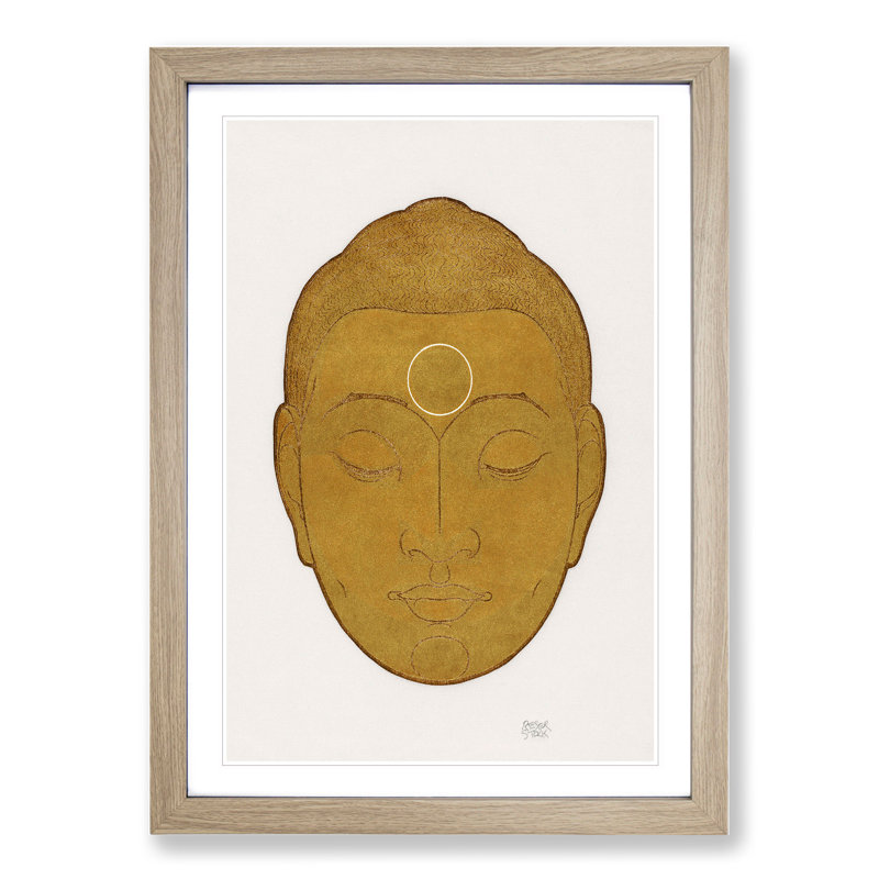 Head of Buddha Vol.1 by Reijer Stolk - Framed Print, 65cm H x 48cm W x 2cm D, Oak Framed