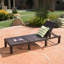 Chaise longue d'extérieur, chaise longue avec design en osier et dossier réglable