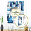 Blocs géométriques blancs et bleus Wasco Harmony - grand miroir mural géométrique-1274099813