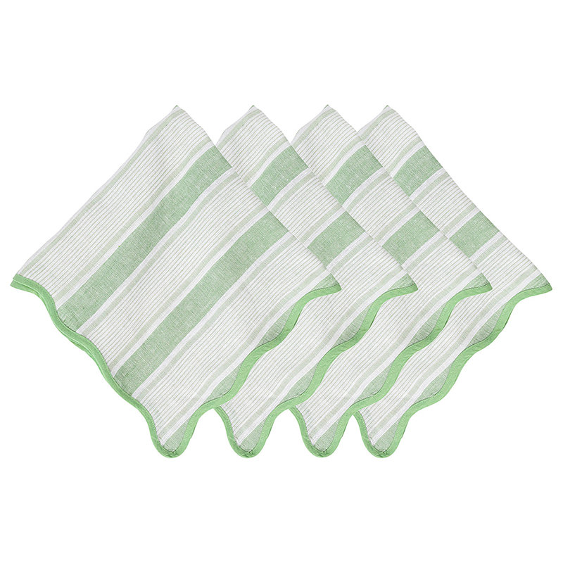 Cabana Stripe Napkins, Seagrass