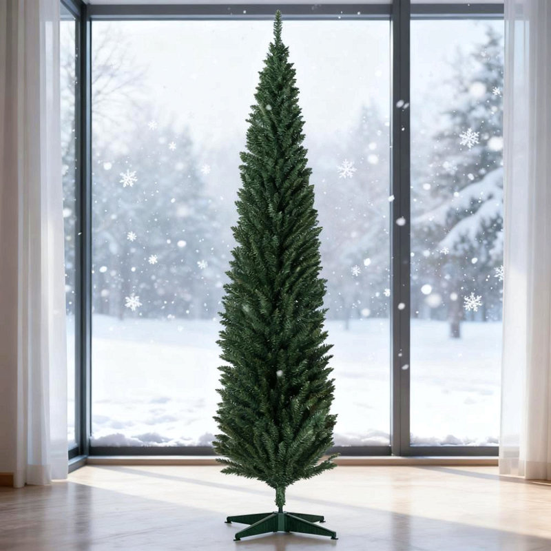 Arbre de Noël artificiel vert 8 pi, H 8 pi, Non pré-éclairé, Vert