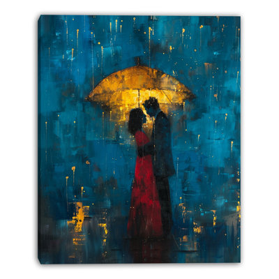Amber Umbrella Reflection Wrapped Canvas Wall Art