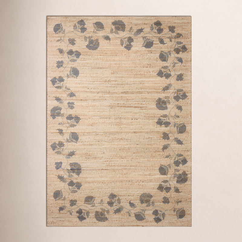 Tapis naturel / denim Chris Loves Julia x Loloi Rue, Rectangle 8 pi 6 po x 11 pi 6 po