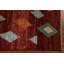 Tapis rouge en laine noué à la main de conception unique 5 pi 9 po x 7 pi 7 po New Age