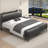 Modern Upholstered Platform Bed with a Starry Sky Projector, Built-in Storage Bench, Convenient Charging Station, Easy Assembly-240340903-240340900