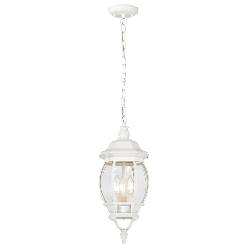 3 - Light Outdoor Hanging Lantern, White
