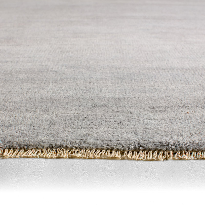 Jaipur Living Origin Hand-Knotted Solid Light Gray Area Rug (10'X14'), Rectangle 10' x 14'