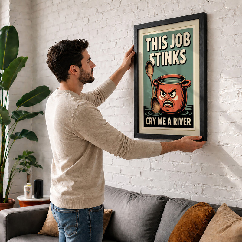This Job Stinks Retro - Print, Walnut, A4 - 29.7 x 21.0 cm