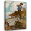 «Two Children on a Windswept Hill» par Circle Of Jessie Willcox Smith, reproduction d'art sur toile tendue avec châssis