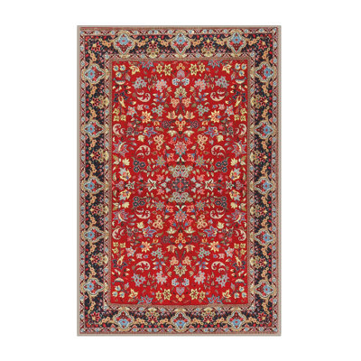 Tapis décoratif rouge à motif oriental Juliette