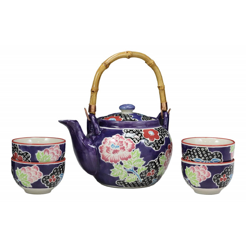 World Menagerie Balbuena 25oz. Floral Teapot