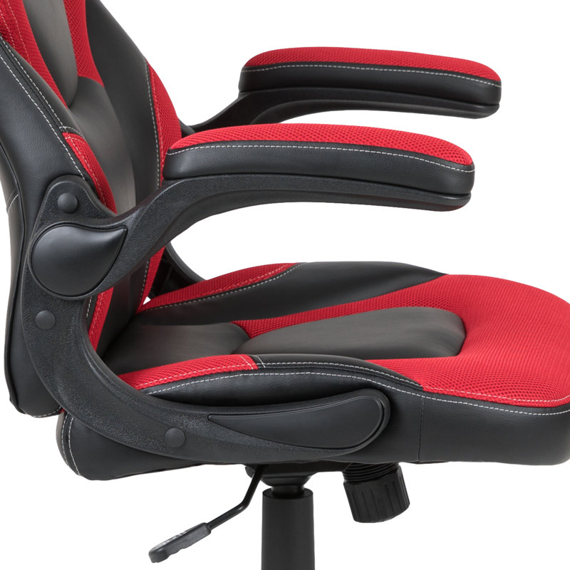 Bridesdale 2 Piece Computer Desk Office Set, Red/Black