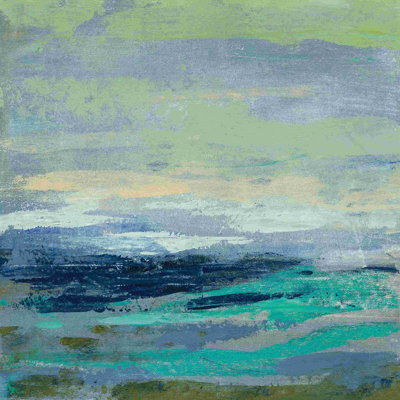 Bleu sarcelle vague I - peinture sur toile tendue