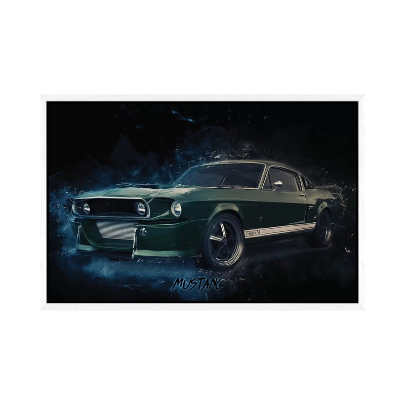 Mustang Eleanor - Print on Canvas, 45.72cm H x 66.04cm W x 3.81cm D, White Framed