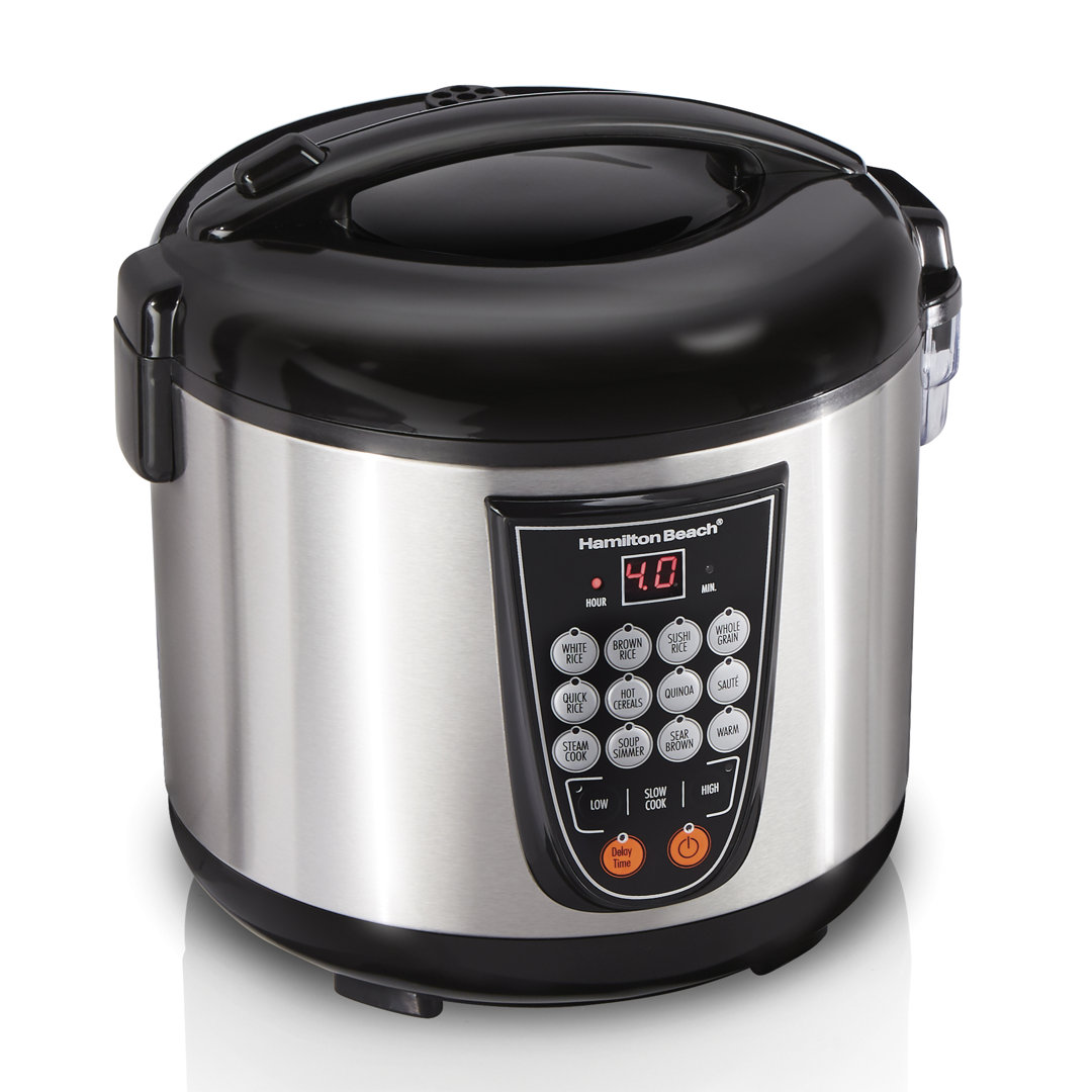 Hamilton Beach® Digital MultiCooker 4.5 Quart Capacity 14 Pre-Programmed Settings Hamilton Beach