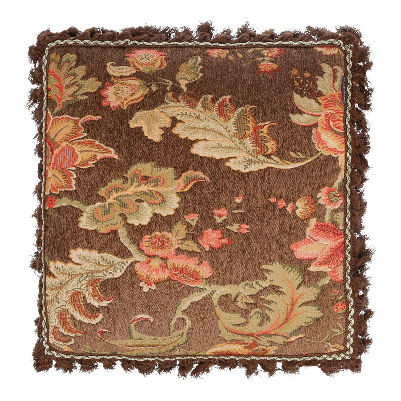 Babcock Floral Square Pillow Cover, 55 x 55cm, Black