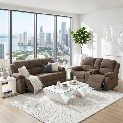 Ensemble de canapé et de causeuse luxueux 2 pièces en velours côtelé Luxe Peanut Color (ensemble de 2)