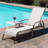 Maudrey Outdoor Metal Chaise Lounge