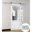 Porte de grange robuste 18 x 80 pouces Lucia 22 Noir mat avec verre effet pluie, supports de rail en acier inoxydable de 6,6 pi, portes intérieures à panneaux pleins et lourds-92265752-92265774