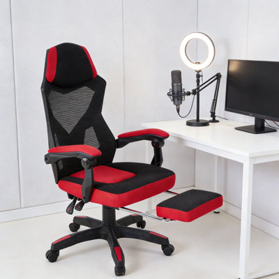 Metro Lane Adjustable Reclining Ergonomic Swiveling PC & Racing Game Chair in Black；red