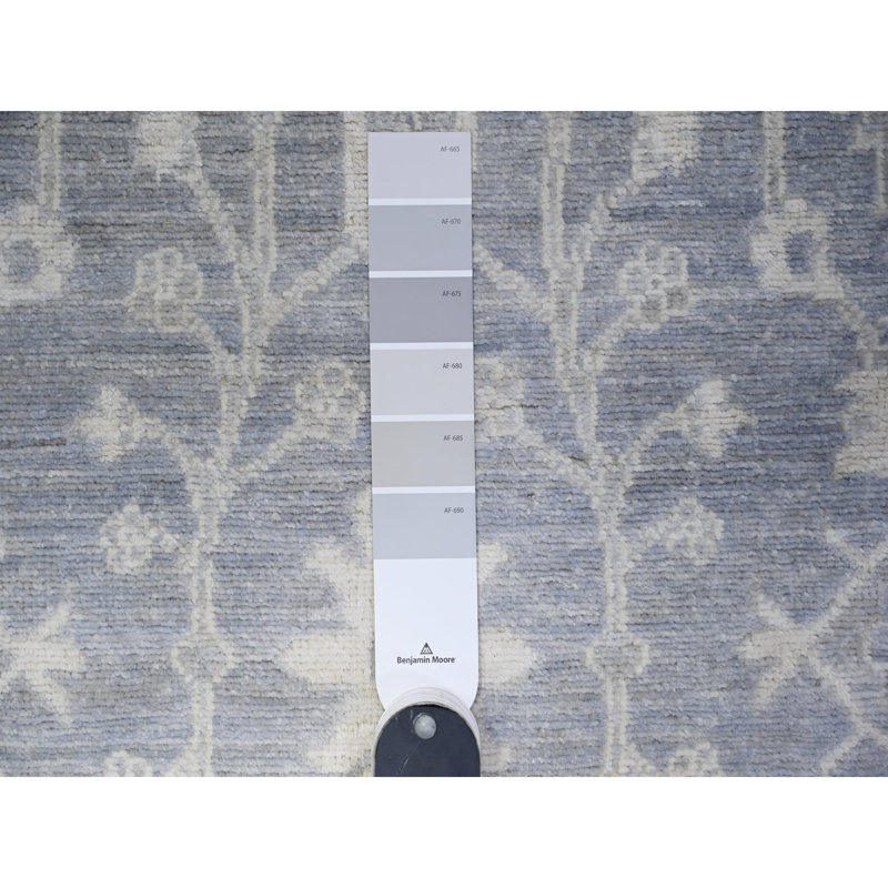 Tapis de couloir gris en laine noué à la main 2 pi 10 po x 9 pi 9 po Peshawar E2EAE41F8F5F418A9C8326030ACDB662