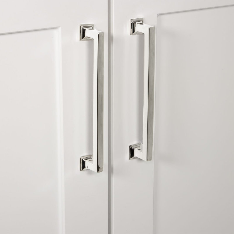Grandeur Geneva 6" Brass Handle Pull, Polished Nickel