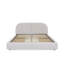 Queen Size Upholstered Bed Frame with Tall Curved Headboard, Sturdy Legs & Wheeled Drawer Storage - Beige-1585928348-1585928351