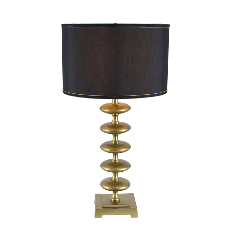 Lampe de table or et noir 16 x 16 x 29,8 po avec disque contemporain