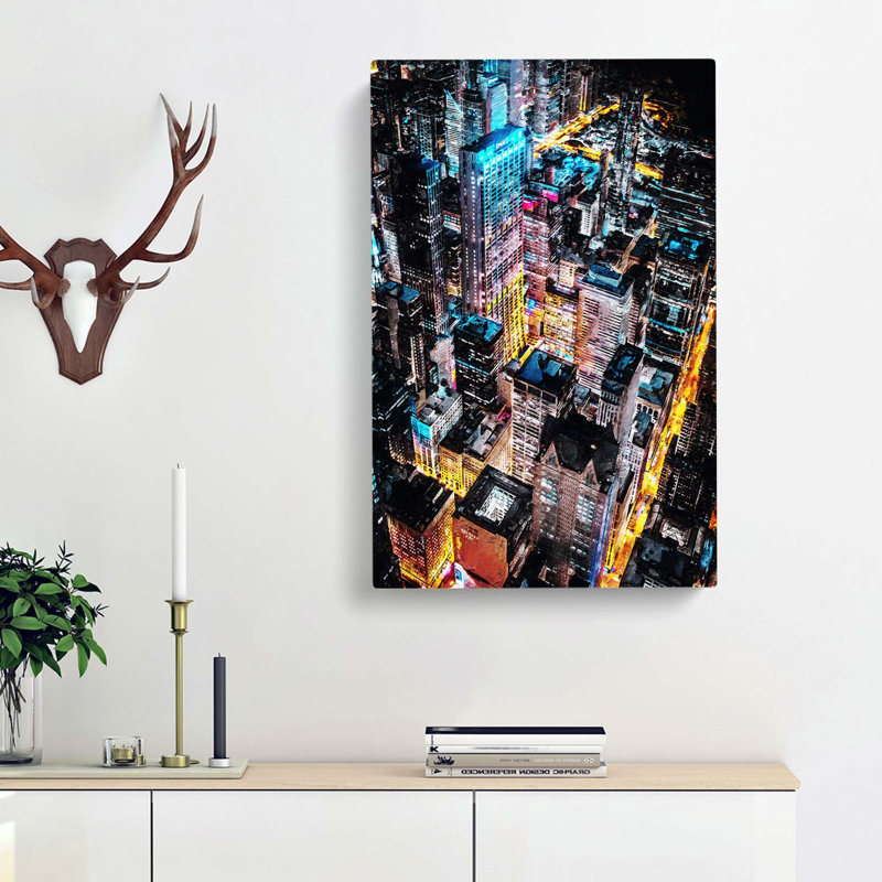 Lights of Chicago City - Wrapped Canvas Art - Wrapped Canvas, 50cm H x 35cm W x 3cm D