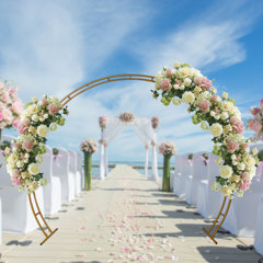 Warm Home Designs Chiffon Wedding Arch Decorations for Rustic Style 2 Scarves: 35 x 288 Each / White & White