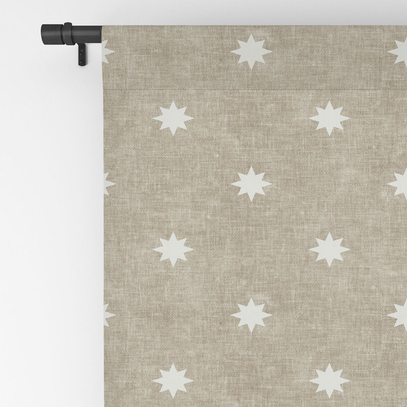 Tieson Little Arrow Design Co Stars On Stone 1pc Blackout Window Curtain Panel, Beige, 50" W x 120" L