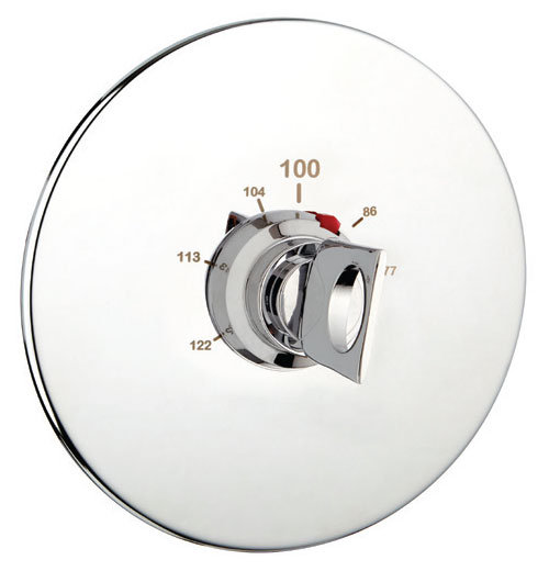 Thermostat rond complet avec soupape Fresh, Nickel poli, 0,5 po