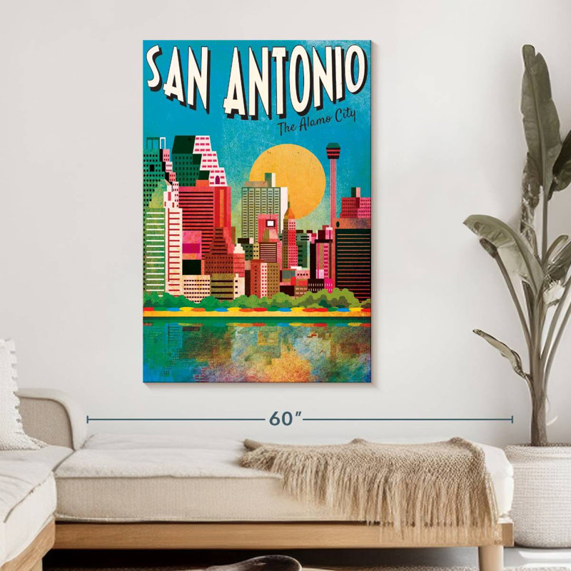 San Antonio, ville d'Alamo, H 48 po x l 32 po x P 1,25 po