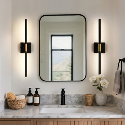 Éclairage de meuble-lavabo à intensité variable 24 po 5 CCT, barre de bain rotative à 360 ° DEL