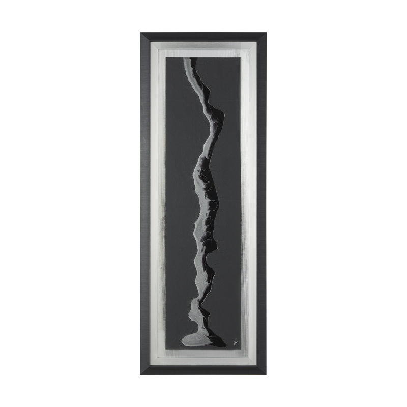 Silver River by Barbara Fleming a Hand Embelished Textured Framed Art Print Matted under Glass, 22.0L x 2.5W x 62.0H
