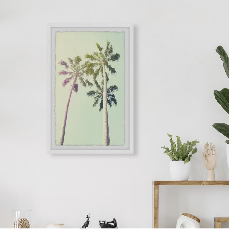 Shaded Palm Trees 1 Piece Single Picture Frame Wall Art, 45cm H x 38cm W x 3.81cm D