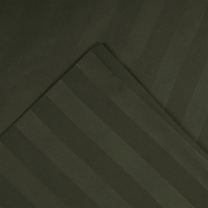 Aspire Homeware Ultra Soft & Breathable Microfiber Striped Pillowcase (Pack Of 2), Olive Green