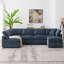 Canapé-lit modulaire en nuage 130 po x 65 po, ensemble de canapé modulaire en chenille 6 places avec repose-pieds, combinaison libre, canapé-lit convertible en U pour salon, appartement-1720491264