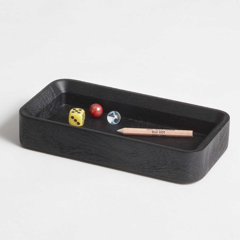 Square One Stacking Tray, Black Stained Acacia