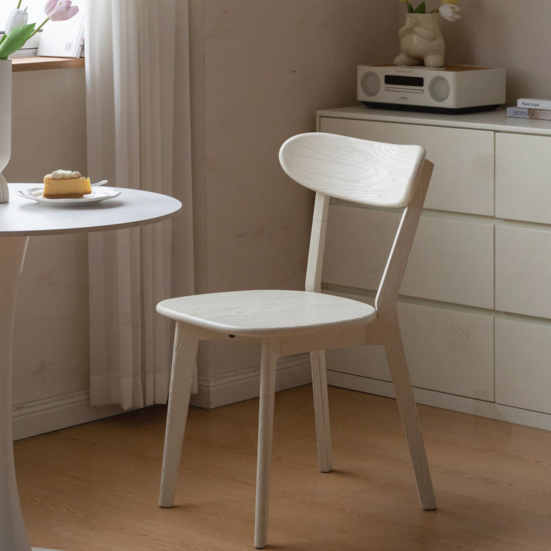 Solid Wooden Dining Chair, White