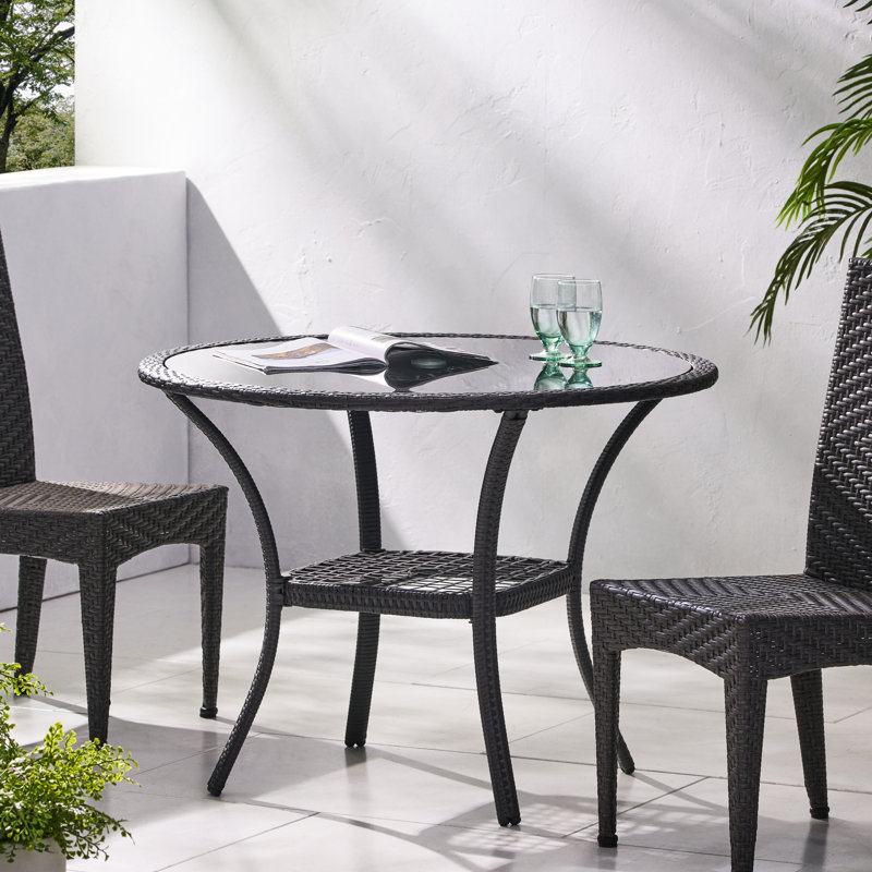 Table bistro de patio avec cadre en fer gris, plateau en verre de 1,00 po, Table carrée de 29,92 po de hauteur et de 35,24 lb avec cadre recouvert, pour l'extérieur, largeur et profondeur, hauteur