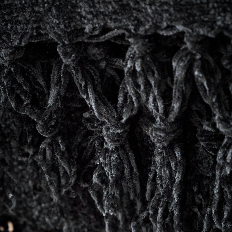 Wilson Plain Chenille Blanket Throw, Black