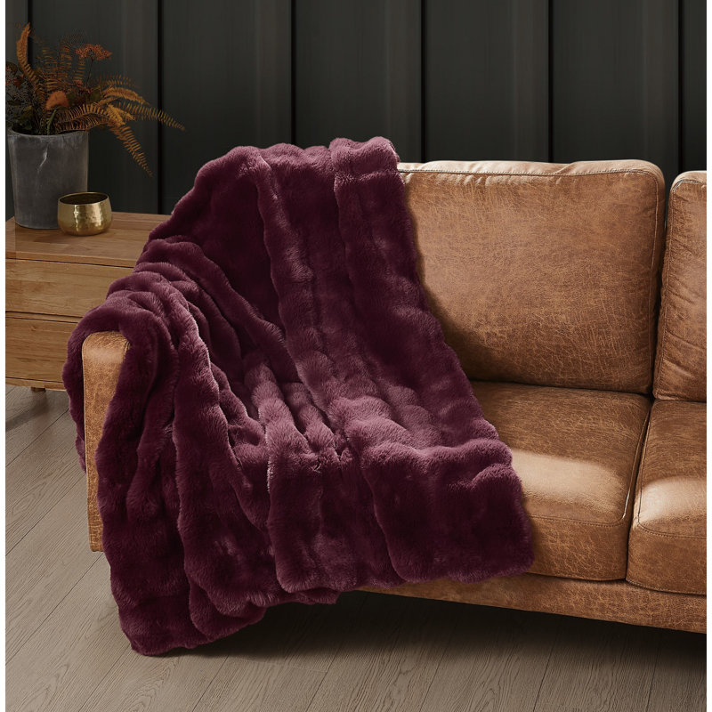 Jeté en fausse fourrure Frye Bubble, Figue