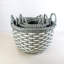Panier de rangement tissé à la main 3, gris et beige, pour ranger les vêtements, les couvertures, les oreillers et le linge élégant avec poignées, multifonctionnel, fabriqué