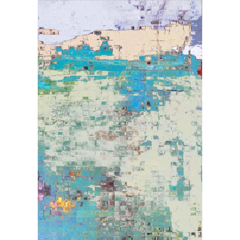 «Rain I» par l'artiste, L 30 po x H 40 po x P 1,5 po, Toile tendue