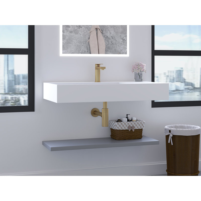 Modern Extendable Round Bottle P Trap with 1.5" Drain Opening, Brushed Gold