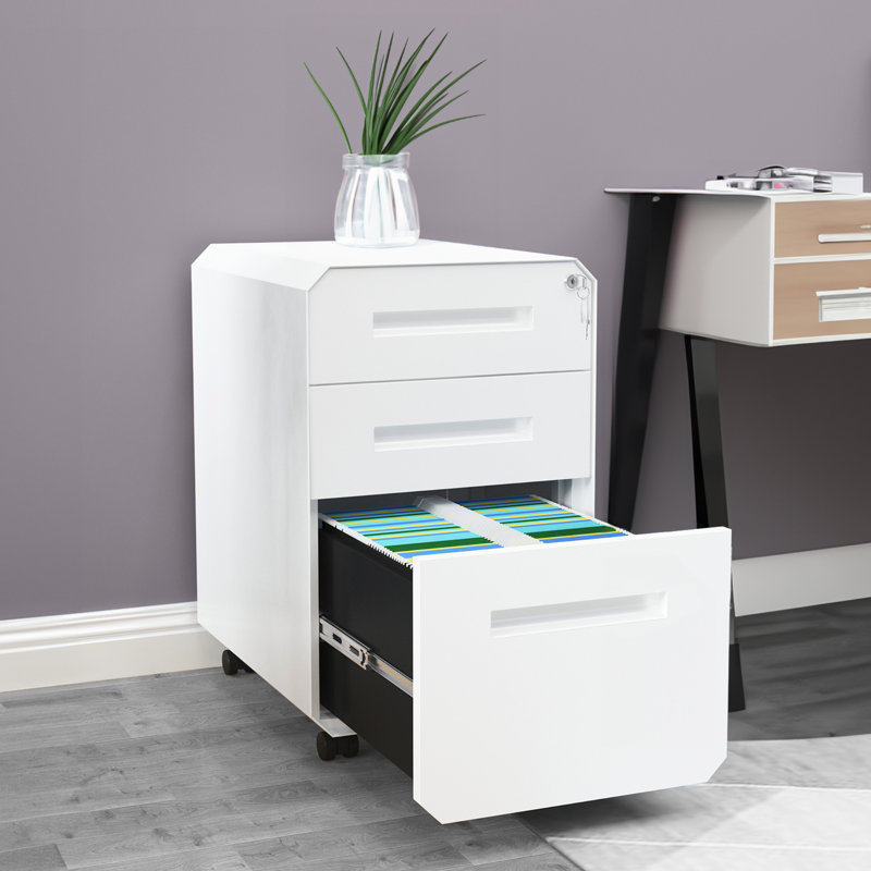 Lathushan 15.7'' Wide 3 -Drawer Mobile Steel File Cabinet