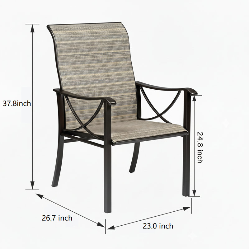 Ensemble de salle à manger 5 pièces pour patio avec table ronde pour foyer et 4 chaises Teslin
