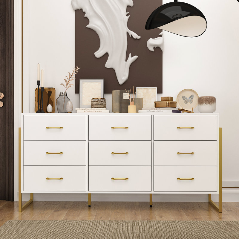 Hopkinton 61.4'' W 9 - Drawer Dresser, White